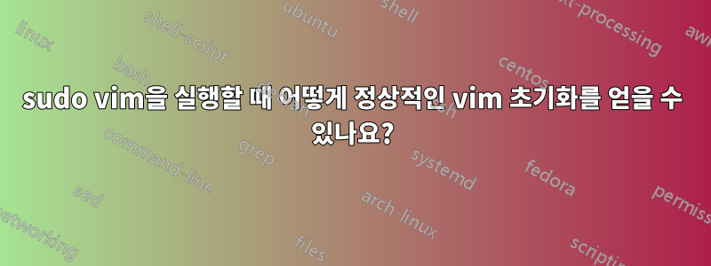 sudo vim을 실행할 때 어떻게 정상적인 vim 초기화를 얻을 수 있나요?