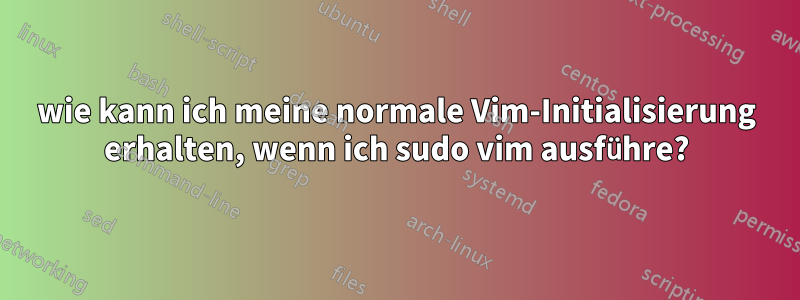 wie kann ich meine normale Vim-Initialisierung erhalten, wenn ich sudo vim ausführe?