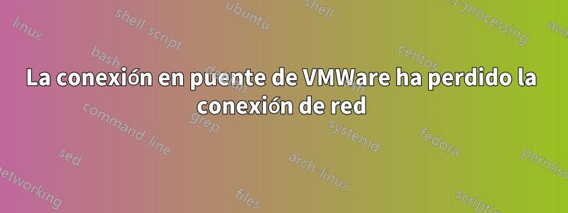 La conexión en puente de VMWare ha perdido la conexión de red
