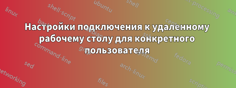 Настройки подключения к удаленному рабочему столу для конкретного пользователя