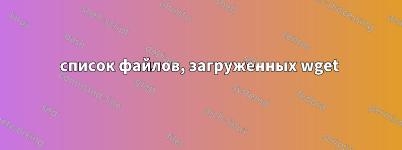 список файлов, загруженных wget