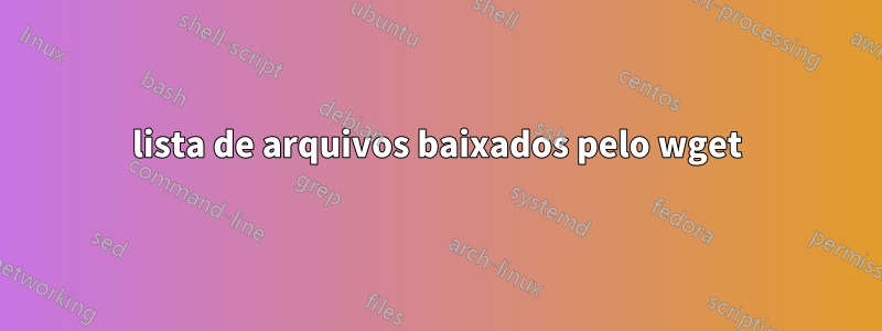 lista de arquivos baixados pelo wget