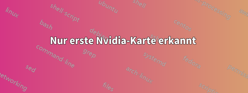 Nur erste Nvidia-Karte erkannt