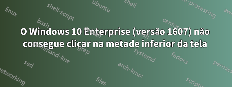 O Windows 10 Enterprise (versão 1607) não consegue clicar na metade inferior da tela
