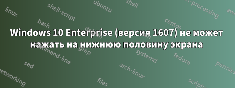Windows 10 Enterprise (версия 1607) не может нажать на нижнюю половину экрана