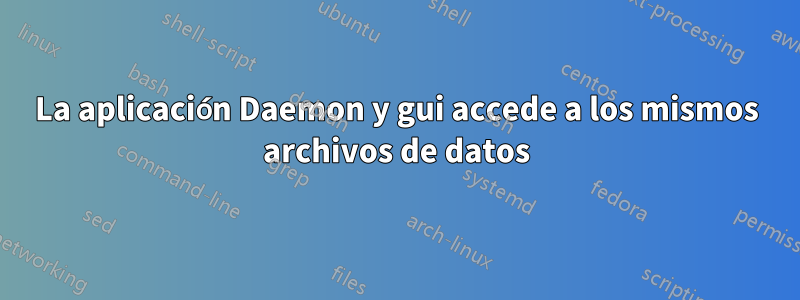 La aplicación Daemon y gui accede a los mismos archivos de datos