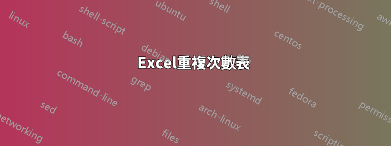 Excel重複次數表