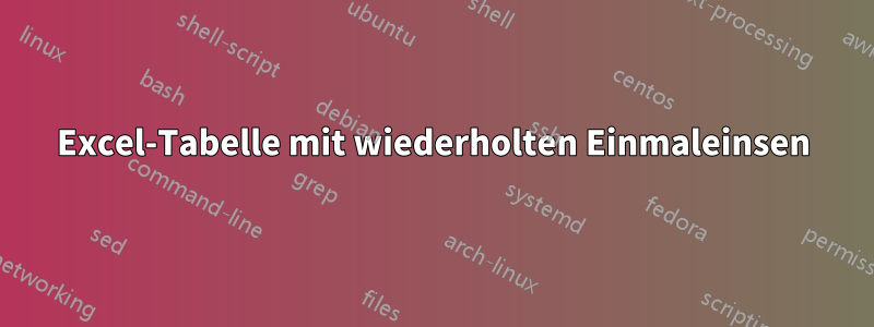 Excel-Tabelle mit wiederholten Einmaleinsen