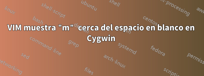 VIM muestra "m" cerca del espacio en blanco en Cygwin