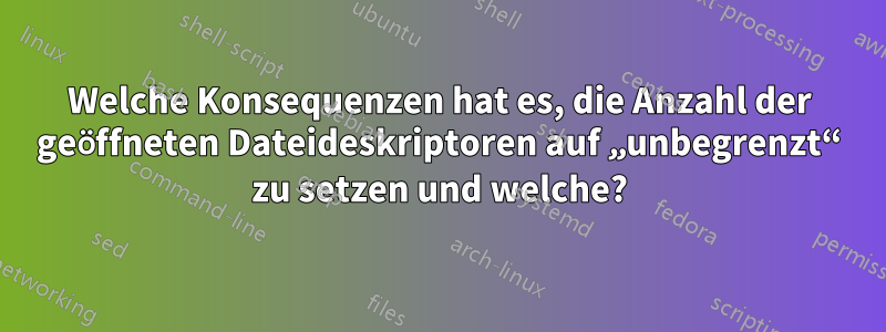 Welche Konsequenzen hat es, die Anzahl der geöffneten Dateideskriptoren auf „unbegrenzt“ zu setzen und welche?