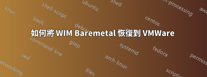 如何將 WIM Baremetal 恢復到 VMWare