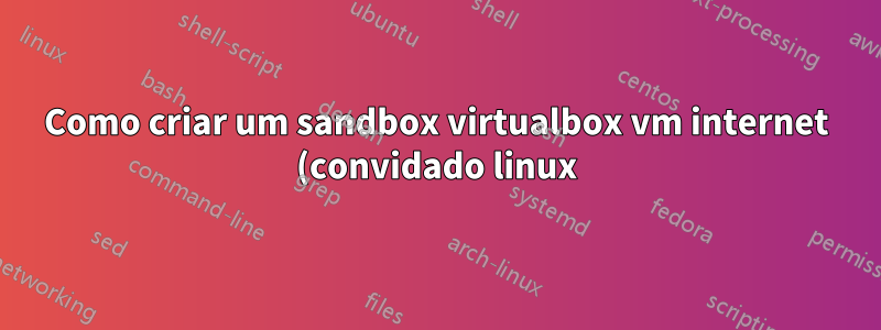 Como criar um sandbox virtualbox vm internet (convidado linux) em um host debian stretch