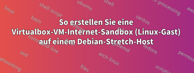 So erstellen Sie eine Virtualbox-VM-Internet-Sandbox (Linux-Gast) auf einem Debian-Stretch-Host
