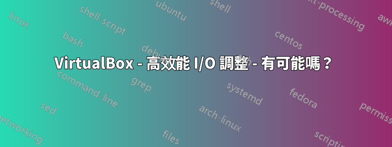 VirtualBox - 高效能 I/O 調整 - 有可能嗎？