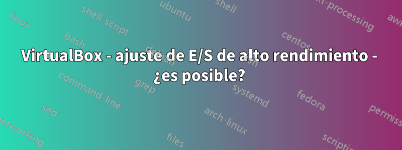 VirtualBox - ajuste de E/S de alto rendimiento - ¿es posible?