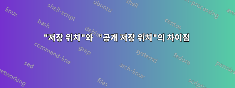 "저장 위치"와 "공개 저장 위치"의 차이점