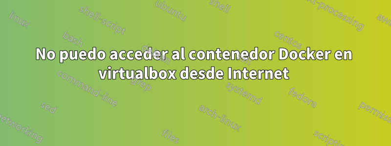 No puedo acceder al contenedor Docker en virtualbox desde Internet