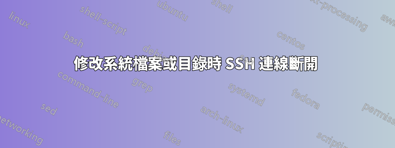 修改系統檔案或目錄時 SSH 連線斷開