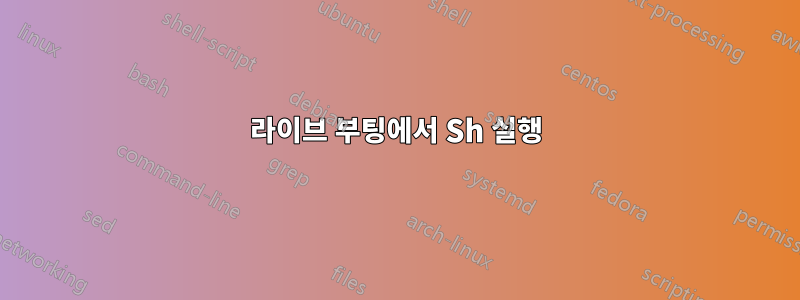 라이브 부팅에서 Sh 실행