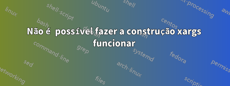 Não é possível fazer a construção xargs funcionar