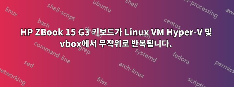 HP ZBook 15 G3 키보드가 Linux VM Hyper-V 및 vbox에서 무작위로 반복됩니다.