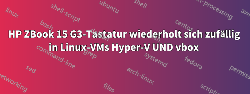 HP ZBook 15 G3-Tastatur wiederholt sich zufällig in Linux-VMs Hyper-V UND vbox