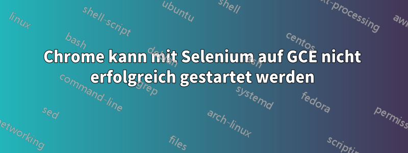 Chrome kann mit Selenium auf GCE nicht erfolgreich gestartet werden
