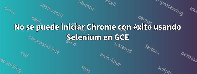 No se puede iniciar Chrome con éxito usando Selenium en GCE