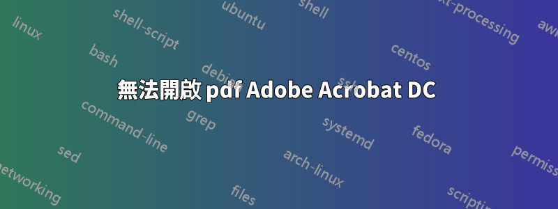 無法開啟 pdf Adob​​e Acrobat DC