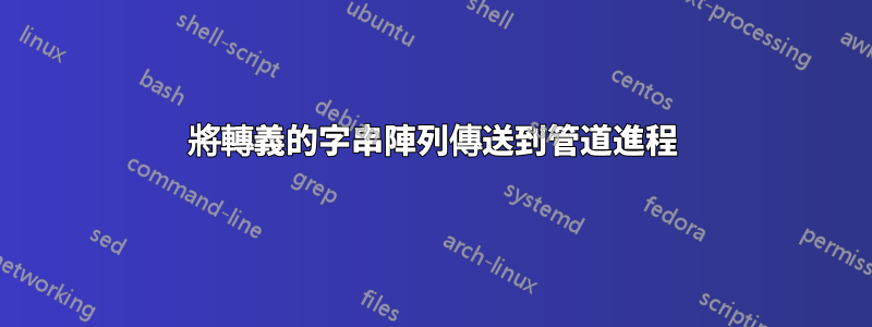 將轉義的字串陣列傳送到管道進程