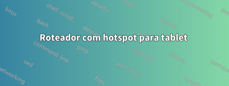 Roteador com hotspot para tablet