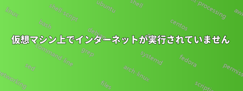 仮想マシン上でインターネットが実行されていません