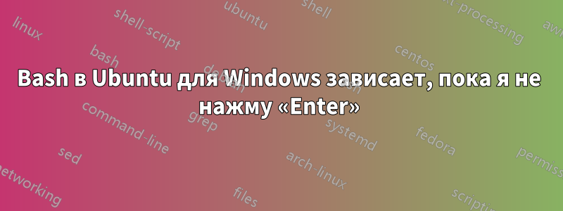 Bash в Ubuntu для Windows зависает, пока я не нажму «Enter»