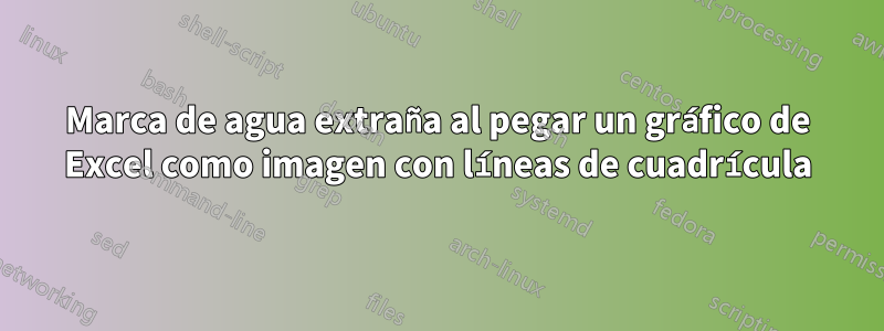 Marca de agua extraña al pegar un gráfico de Excel como imagen con líneas de cuadrícula