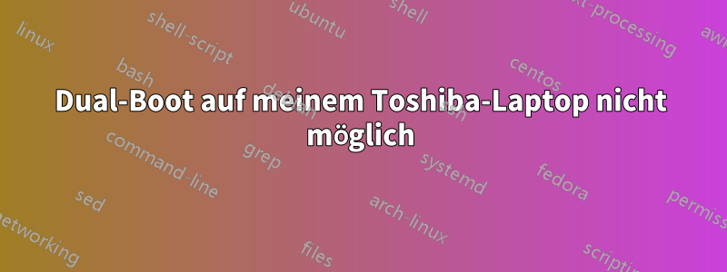 Dual-Boot auf meinem Toshiba-Laptop nicht möglich
