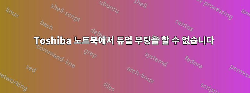 Toshiba 노트북에서 듀얼 부팅을 할 수 없습니다