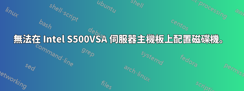 無法在 Intel S500VSA 伺服器主機板上配置磁碟機。