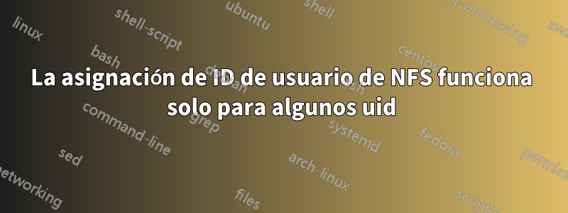 La asignación de ID de usuario de NFS funciona solo para algunos uid