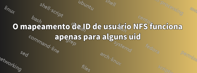 O mapeamento de ID de usuário NFS funciona apenas para alguns uid