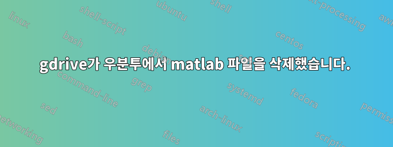 gdrive가 우분투에서 matlab 파일을 삭제했습니다.