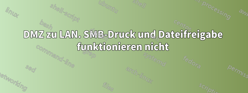 DMZ zu LAN. SMB-Druck und Dateifreigabe funktionieren nicht