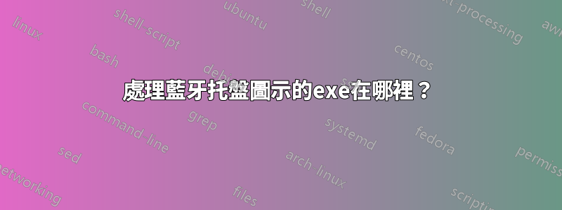 處理藍牙托盤圖示的exe在哪裡？