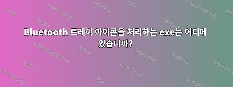 Bluetooth 트레이 아이콘을 처리하는 exe는 어디에 있습니까?