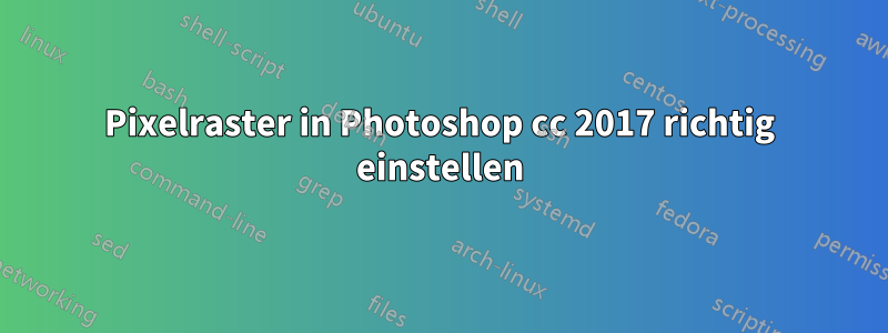 Pixelraster in Photoshop cc 2017 richtig einstellen