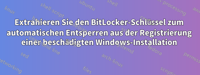 Extrahieren Sie den BitLocker-Schlüssel zum automatischen Entsperren aus der Registrierung einer beschädigten Windows-Installation