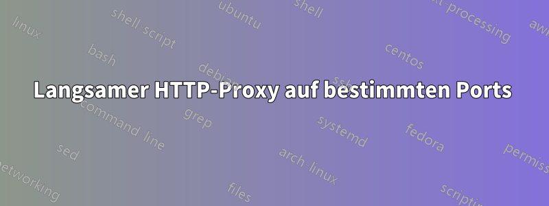 Langsamer HTTP-Proxy auf bestimmten Ports