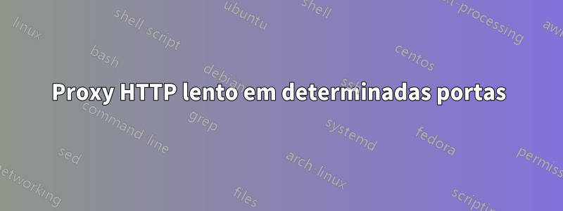 Proxy HTTP lento em determinadas portas