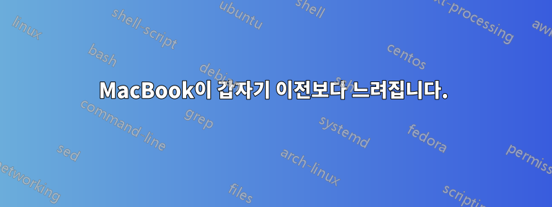 MacBook이 갑자기 이전보다 느려집니다.