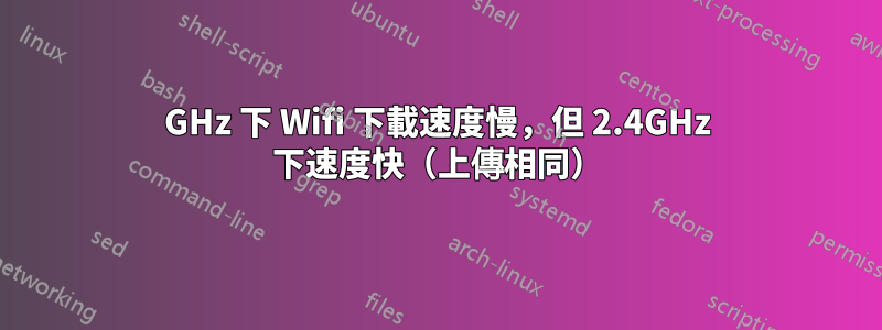 5GHz 下 Wifi 下載速度慢，但 2.4GHz 下速度快（上傳相同）