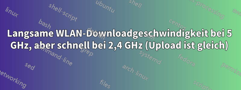 Langsame WLAN-Downloadgeschwindigkeit bei 5 GHz, aber schnell bei 2,4 GHz (Upload ist gleich)